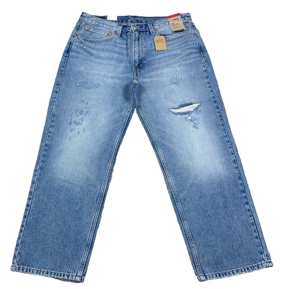 Levis 550 Jeans Men 36x29 Relaxed Fit Baggy Distressed Faded Med Wash 100% Cotto